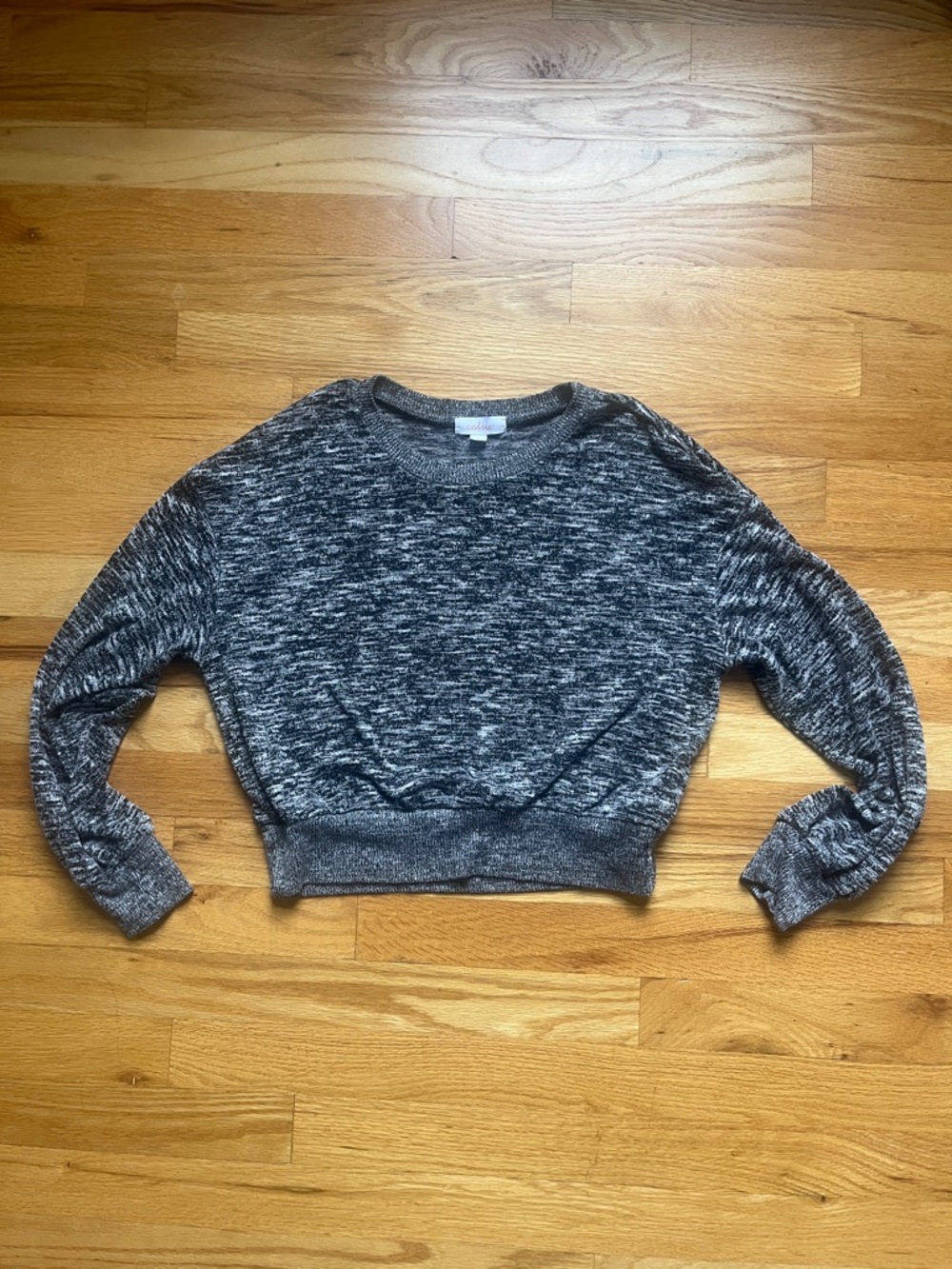 Cropped black and white sweater